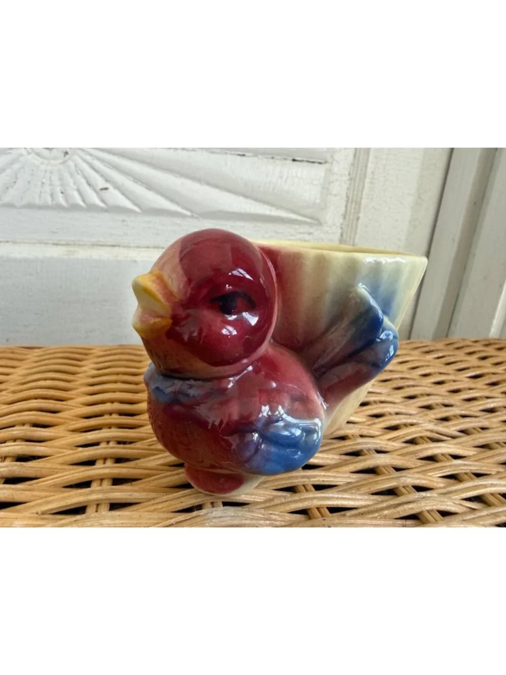 Vintage 50's Shawnee Red Chick Bird Cup Planter Vase